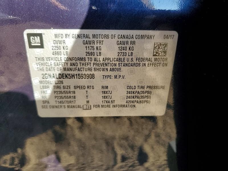 2017 CHEVROLET EQUINOX PREMIER 13