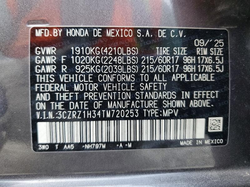 2026 HONDA HR-V LX 13