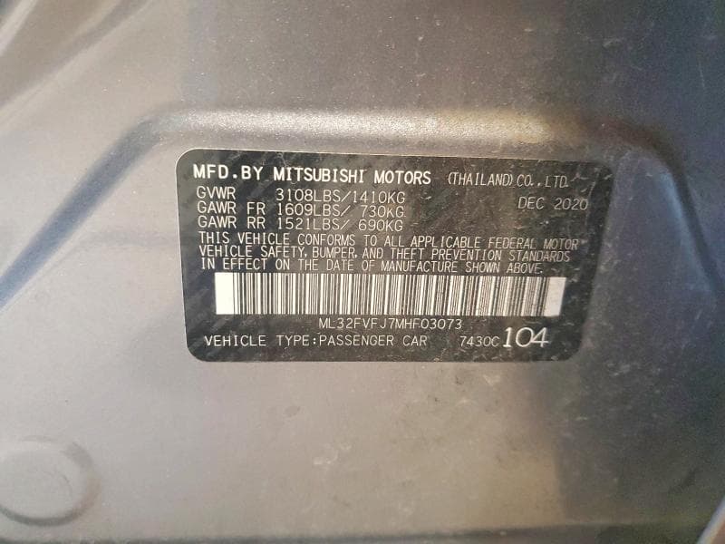 2021 MITSUBISHI MIRAGE G4 SE 12