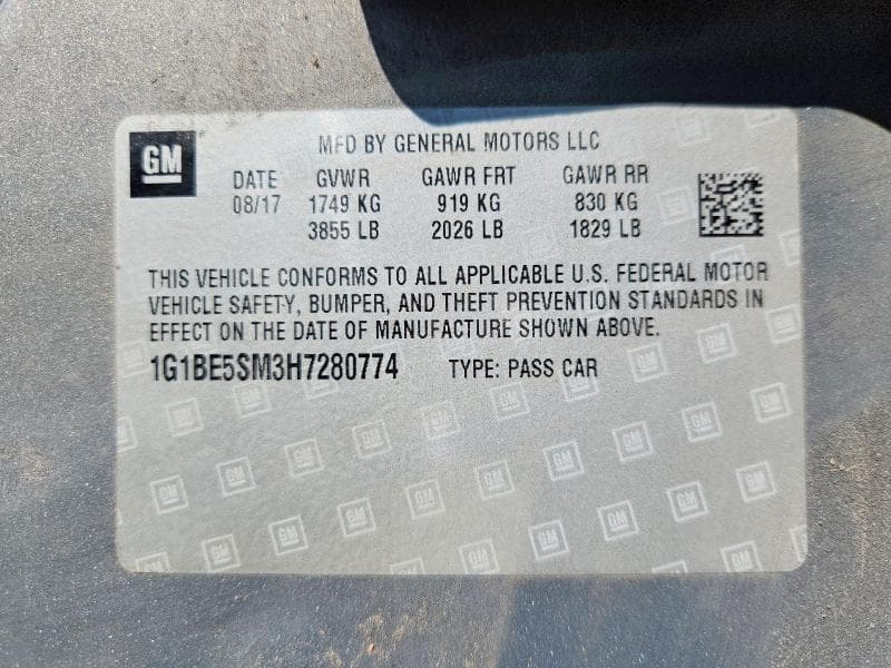 2017 CHEVROLET CRUZE LT 12