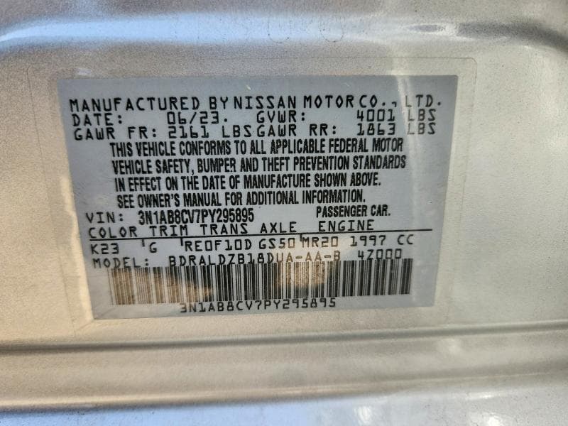 2023 NISSAN SENTRA SV 12