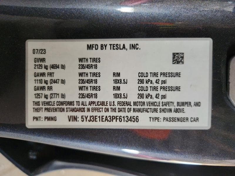 2023 TESLA MODEL 3 12
