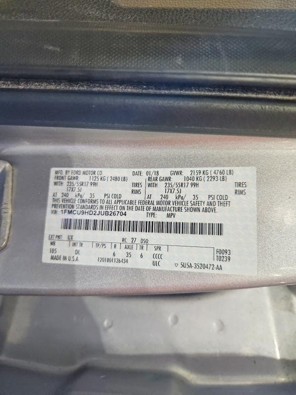 2018 FORD ESCAPE SEL 13