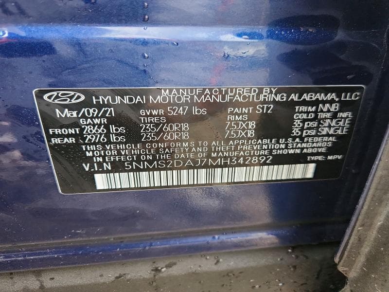 2021 HYUNDAI SANTA FE SEL 14