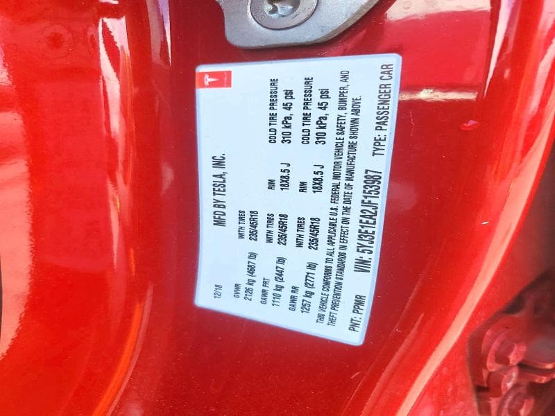 2018 TESLA MODEL 3 12