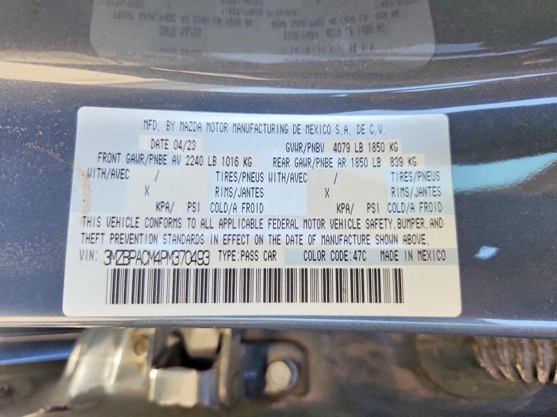 2023 MAZDA 3 PREFERRED 12
