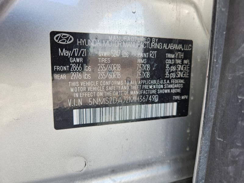 2021 HYUNDAI SANTA FE SEL 14