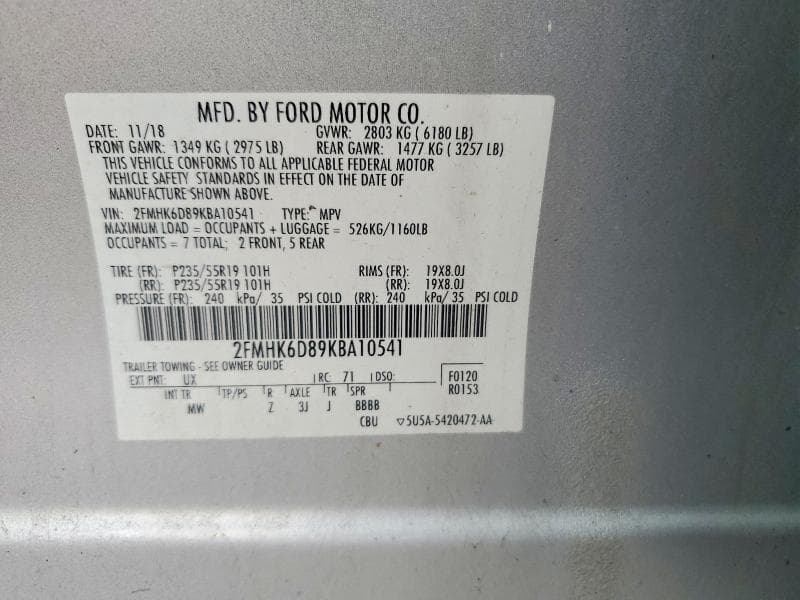 2019 FORD FLEX LIMITED 13