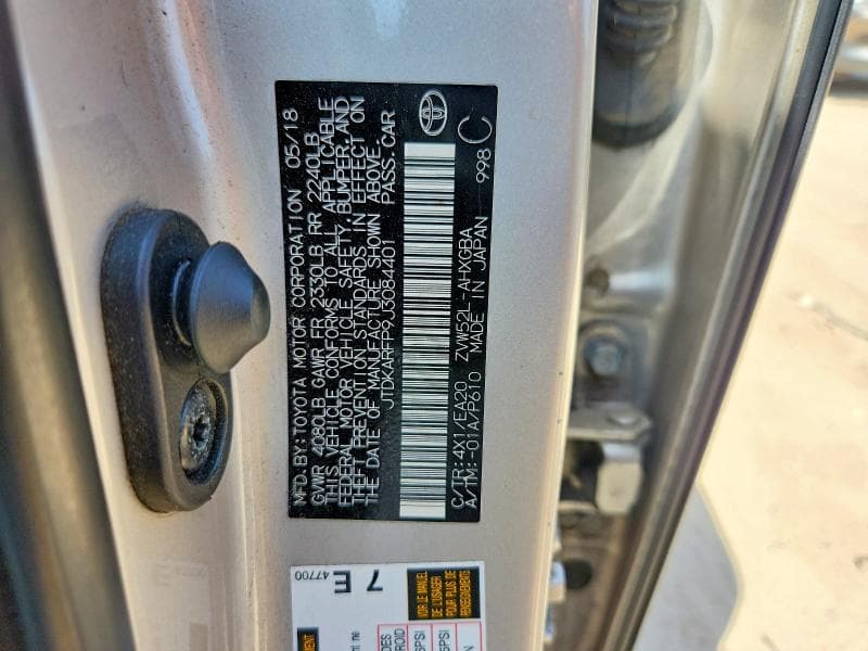 2018 TOYOTA PRIUS PRIME ADVANCED 12