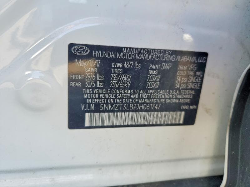 2018 HYUNDAI SANTA FE SPORT 2.4L 13