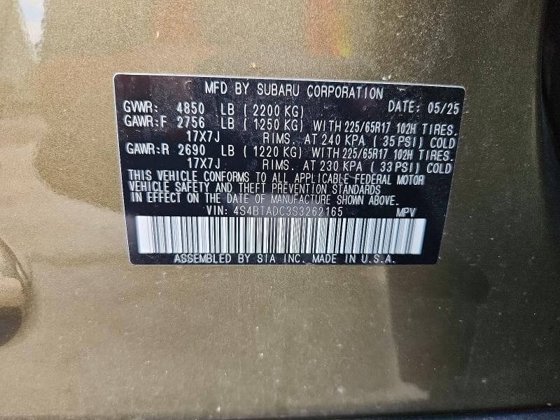 2025 SUBARU OUTBACK PREMIUM 14