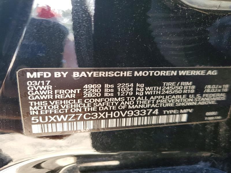 2017 BMW X3 SDRIVE28I 12