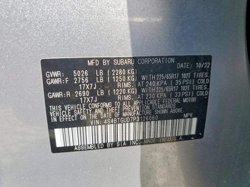 2023 SUBARU OUTBACK WILDERNESS 12