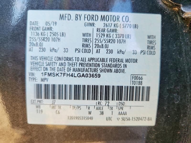 2020 FORD EXPLORER LIMITED 13