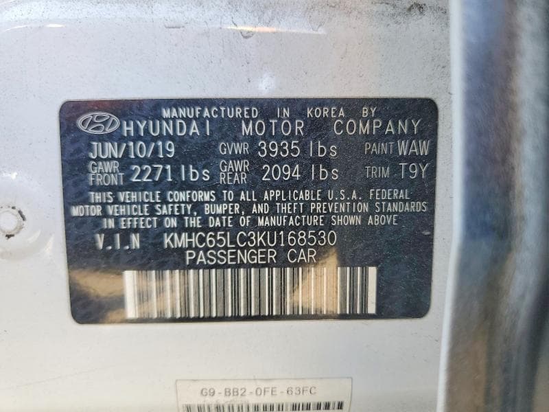 2019 HYUNDAI IONIQ BLUE 12