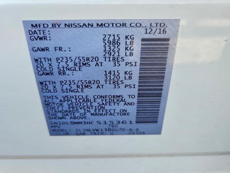 2017 INFINITI QX60 BASE 13
