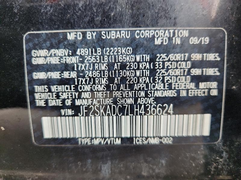 2020 SUBARU FORESTER 13