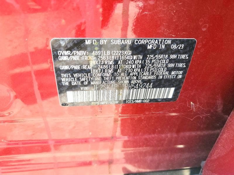 2023 SUBARU FORESTER LIMITED 13