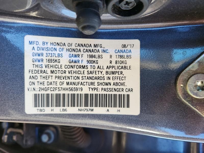 2017 HONDA CIVIC LX 12