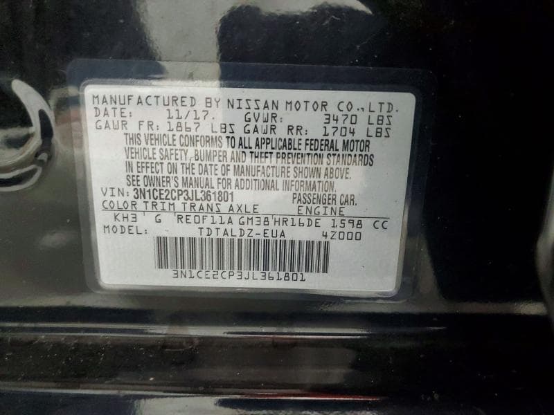 2018 NISSAN VERSA NOTE SV 12