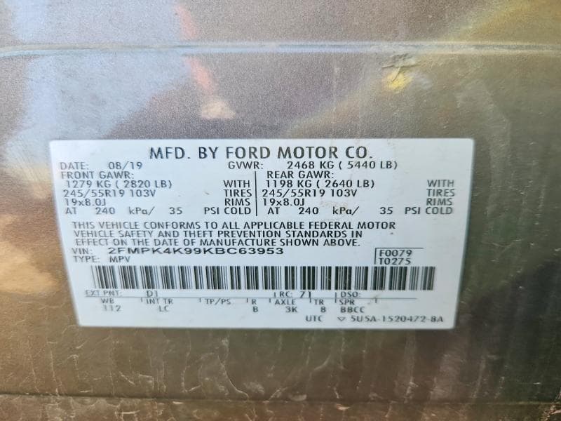 2019 FORD EDGE TITANIUM 14