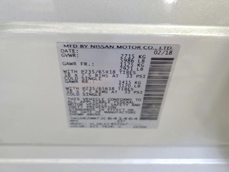 2018 NISSAN PATHFINDER SV 13
