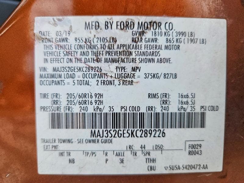 2019 FORD ECOSPORT SE 13