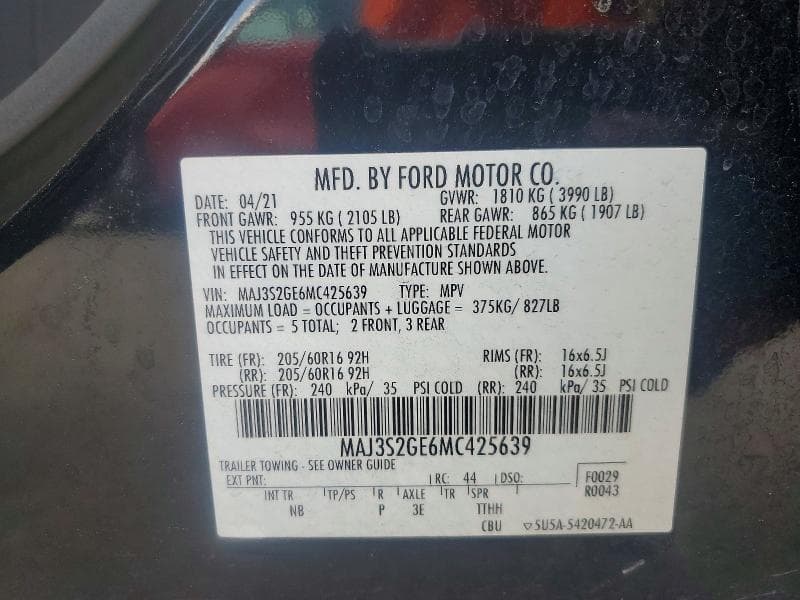 2021 FORD ECOSPORT SE 14