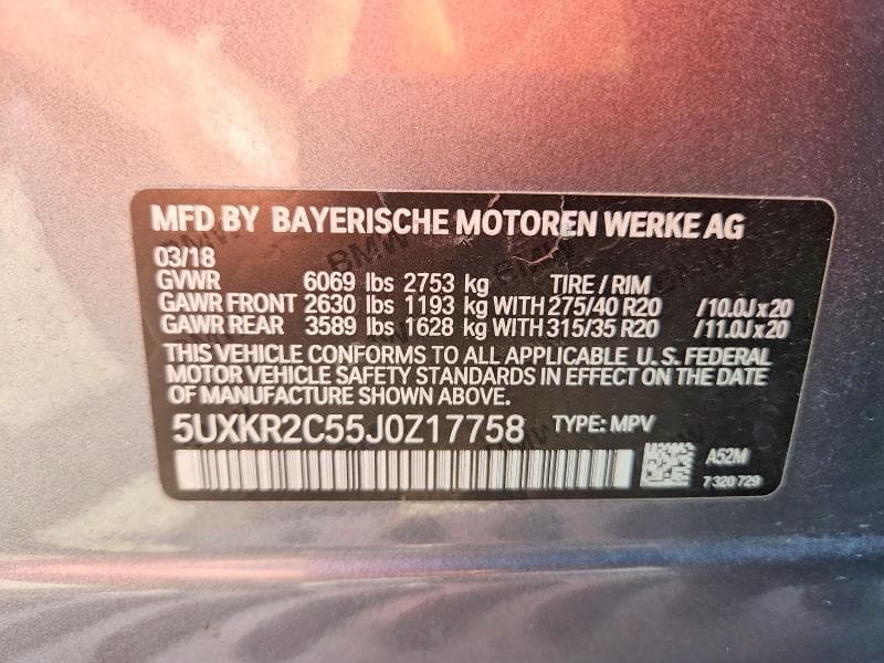 2018 BMW X5 SDRIVE35I 13