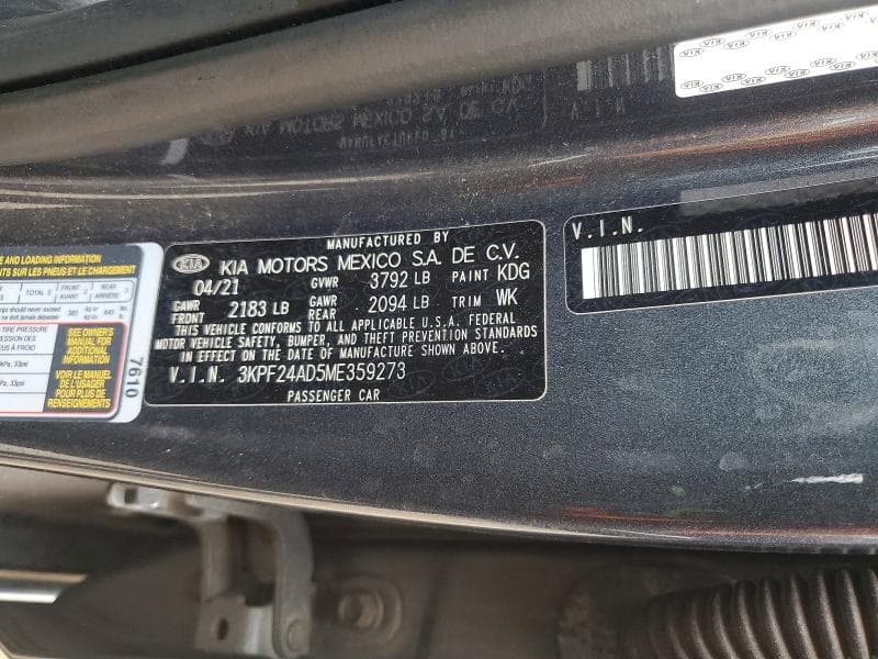 2021 KIA FORTE LXS 12