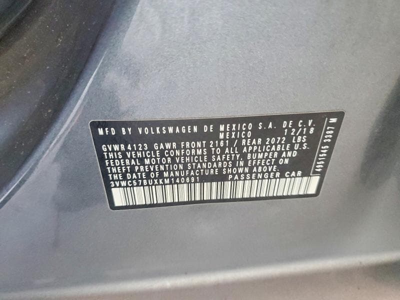 2019 VOLKSWAGEN JETTA S 12
