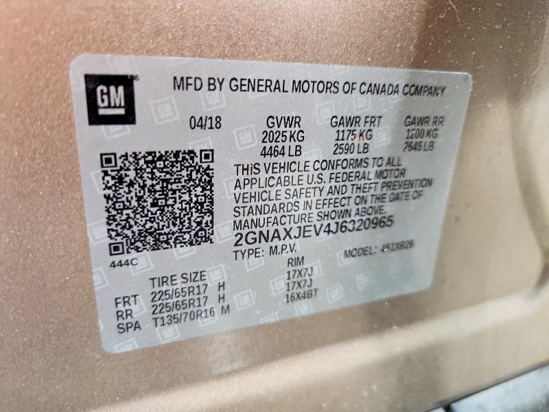 2018 CHEVROLET EQUINOX LT 12