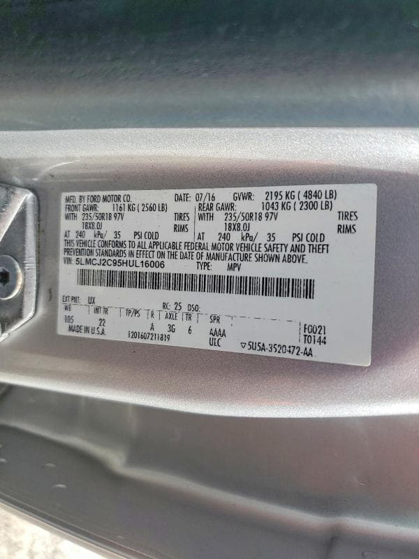 2017 LINCOLN MKC SELECT 14