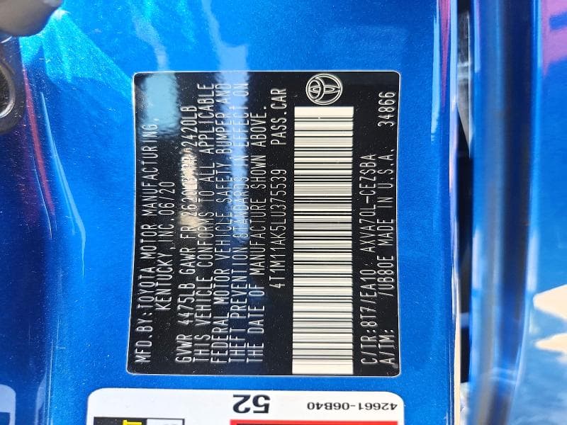 2020 TOYOTA CAMRY SE 13