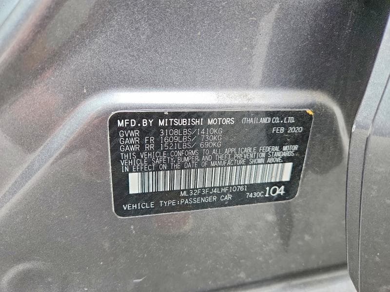 2020 MITSUBISHI MIRAGE G4 ES 12