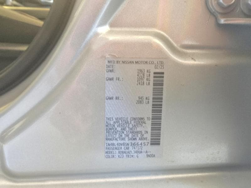 2025 NISSAN ALTIMA SV 13