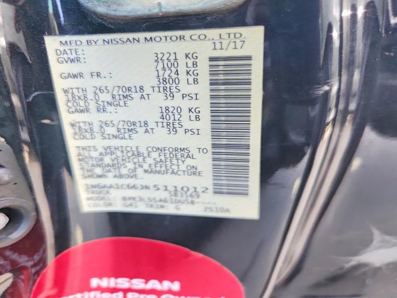 2018 NISSAN TITAN SV 12