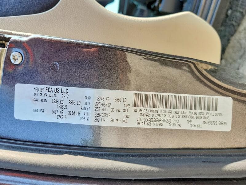 2017 DODGE GRAND CARAVAN SE 13