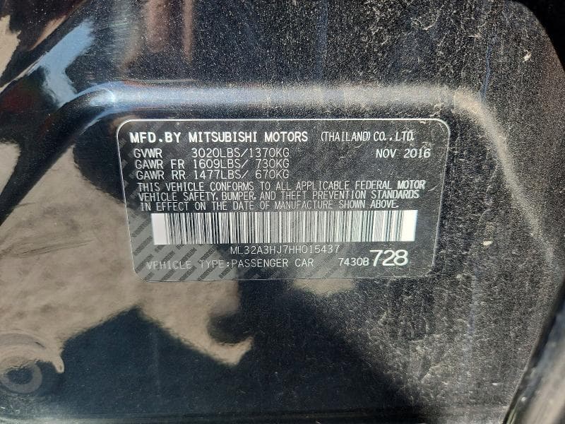 2017 MITSUBISHI MIRAGE ES 13