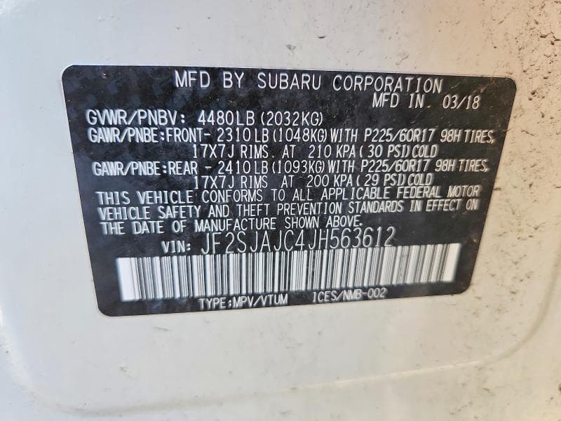 2018 SUBARU FORESTER 2.5I LIMITED 14