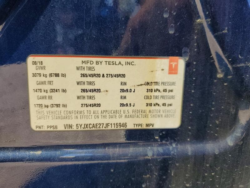 2018 TESLA MODEL X 13