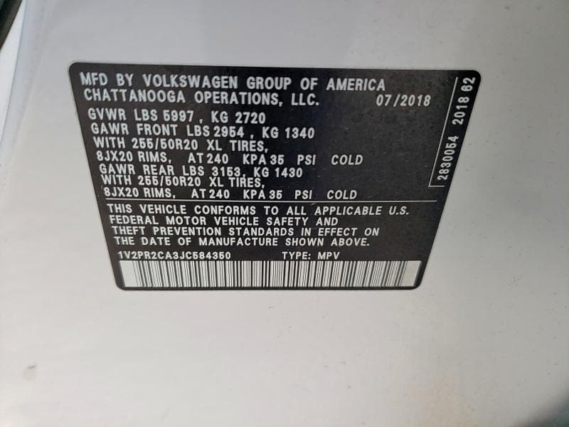 2018 VOLKSWAGEN ATLAS SE 13