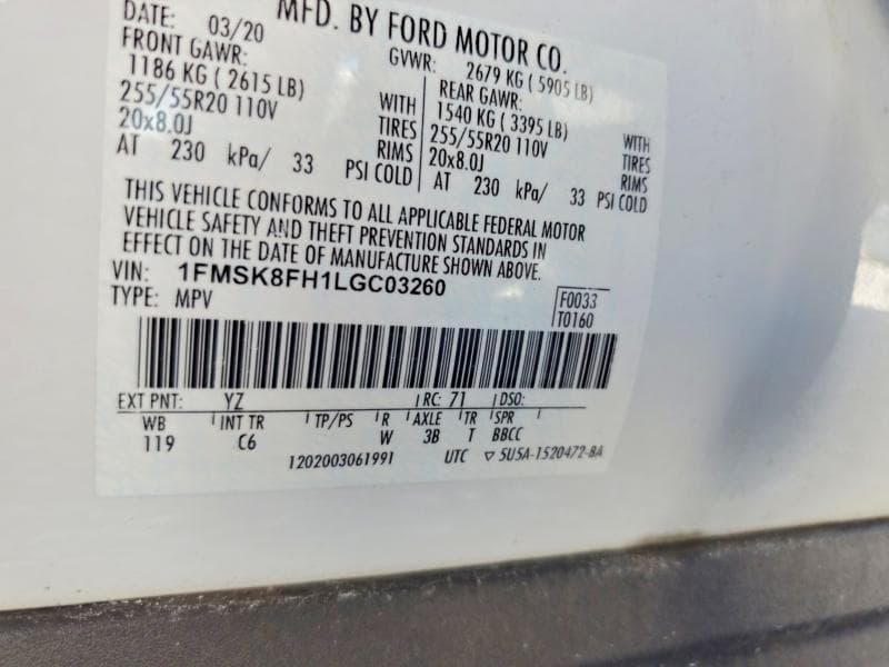 2020 FORD EXPLORER LIMITED 13