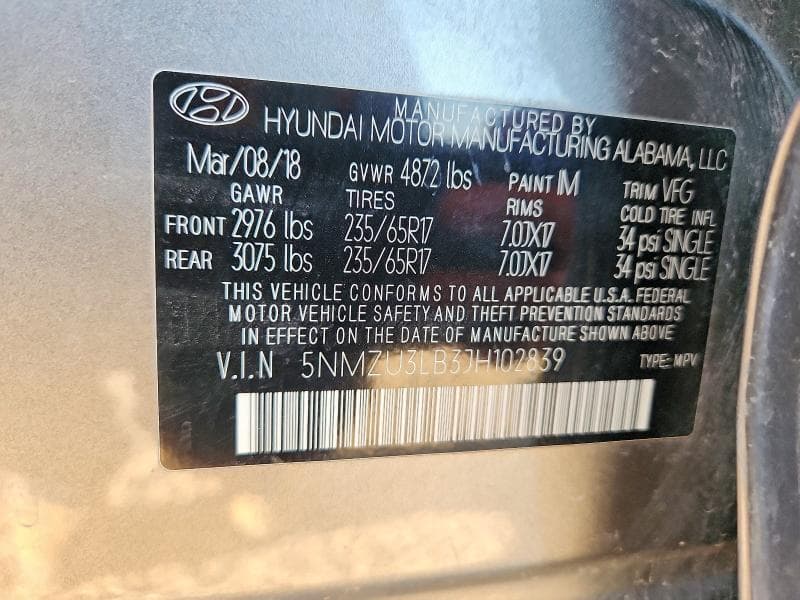 2018 HYUNDAI SANTA FE SPORT 2.4L 13