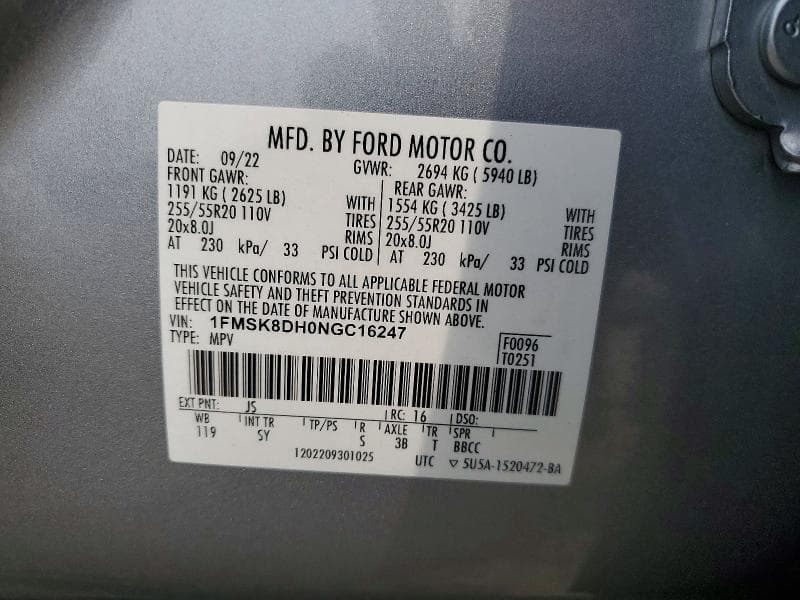 2022 FORD EXPLORER XLT 13