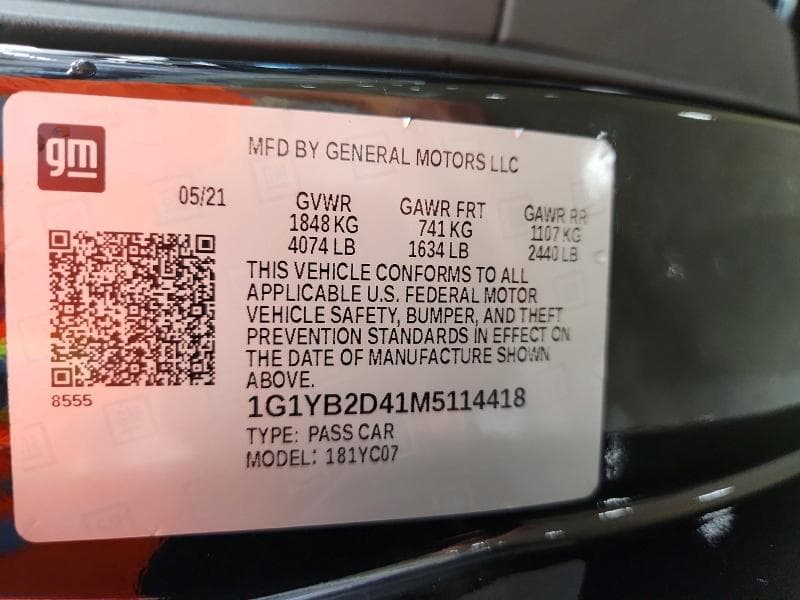 2021 CHEVROLET CORVETTE STINGRAY 2LT 12