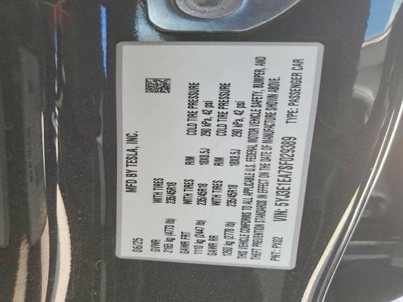 2025 TESLA MODEL 3 13