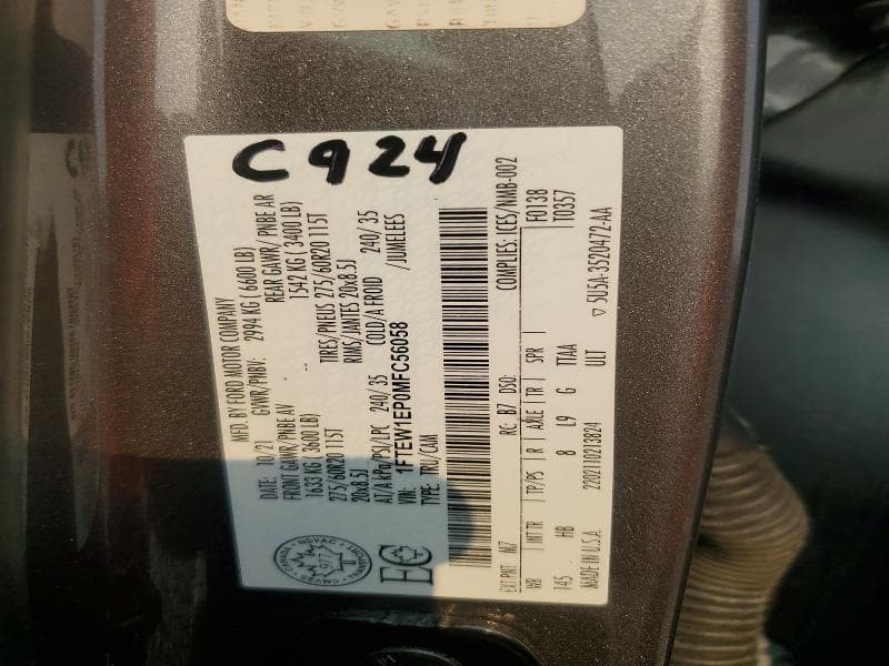 2021 FORD F150 SUPERCREW 12
