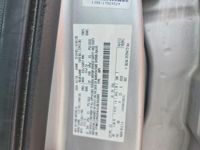 2018 FORD ESCAPE SE 13