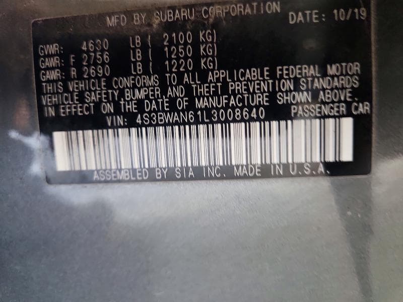 2020 SUBARU LEGACY LIMITED 13